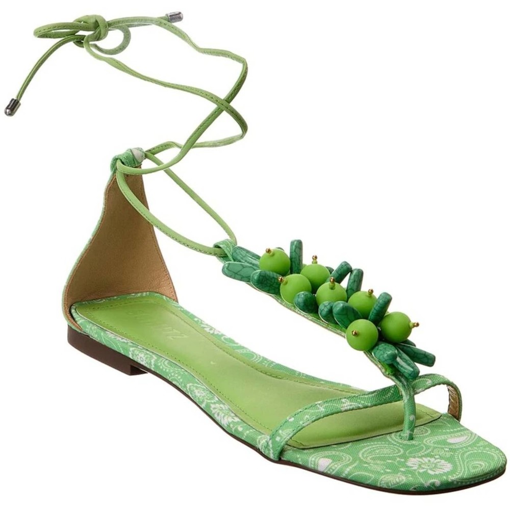 SCHUTZ Green Lace-Up Sandals